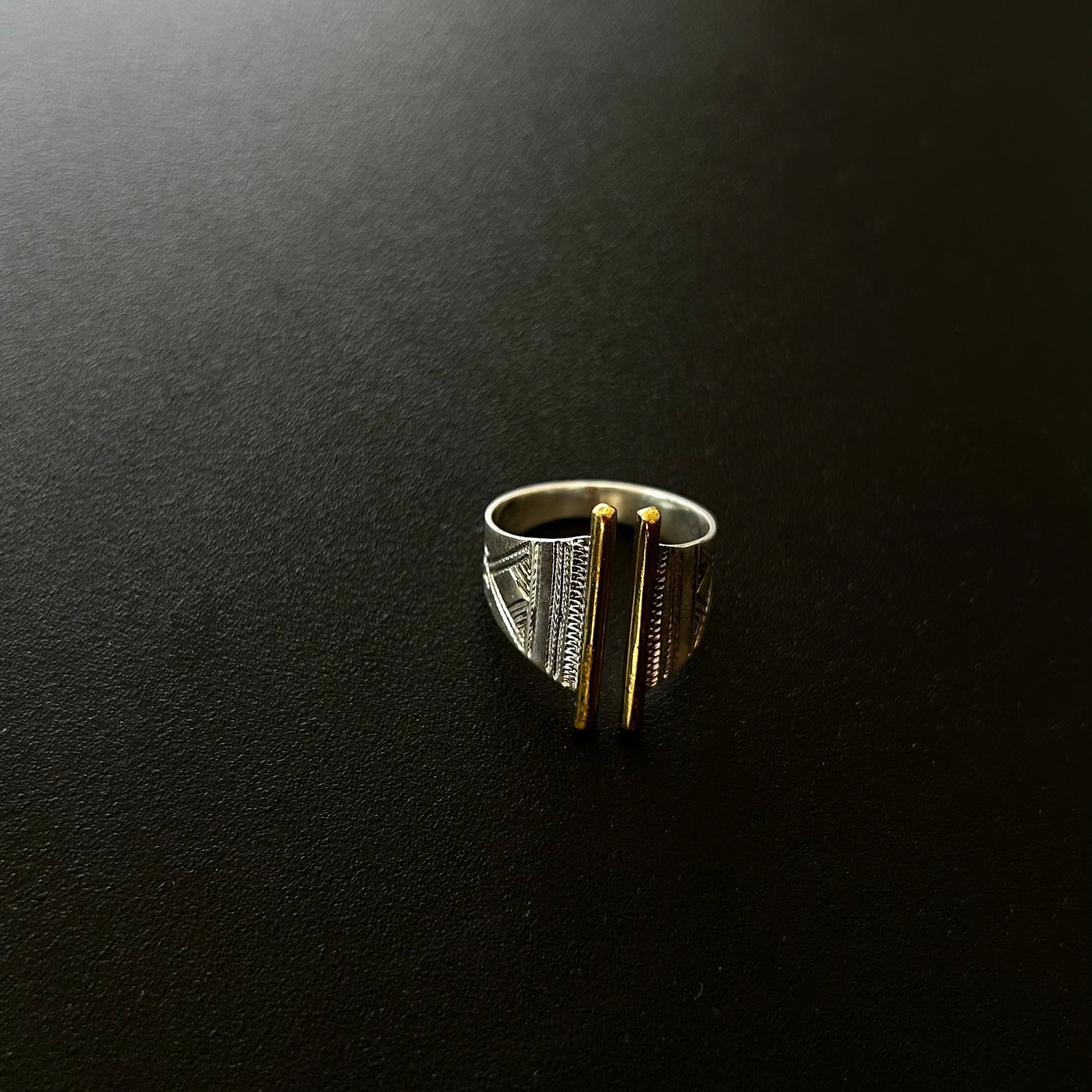 Tuareg silver and bronze ring