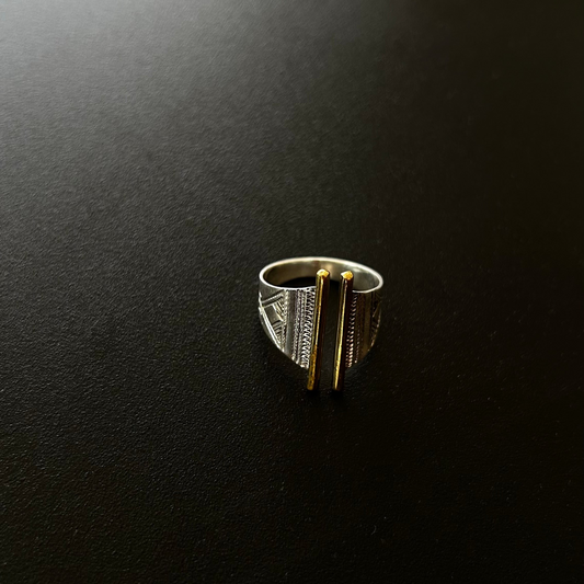 Tuareg silver and bronze ring