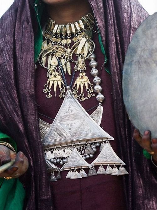Triangle tuareg silver necklace